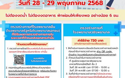 แนวปฏิบัติการตรวจร่างกาย สำหรับผู้เข้ารับการศึกษาต่อในคณะแพทยศาสตร์วชิรพยาบาล มหาวิทยาลัยนวมินทราธิราช ประจำปีการศึกษา 2568